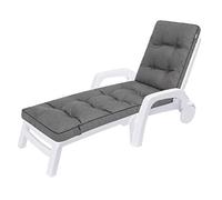 HOBBYGARDEN Coussin pour Chaise Longue, Chaise Longue de Jardin - 201 x 55 x 8 cm - Coussin Confortable pour Chaise Longue - Anthracite