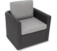 Hobbygarden Coussin pour fauteuil en rotin Meuble de jardin en rotin technique Intérieur /Extérieur - Mia Tech - 60 x 55 cm - Gris