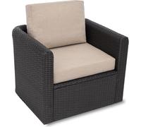 Hobbygarden Coussin pour fauteuil en rotin Meuble de jardin Technorattan Intérieur /Extérieur - Mia Tech - 60 x 55 cm - Beige