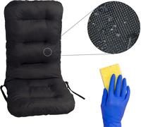 Hobbygarden Coussins de chaise pour meubles de jardin Coussins pour meubles de jardin - Basia - 123 x 48 x 7 cm - Noir