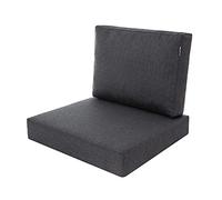 Hobbygarden Coussin pour fauteuil en rotin Meuble de jardin Technorattan Intérieur /Extérieur - Mia Tech - 60 x 55 cm - Noir