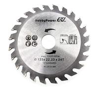 HobbyPower24 Lame de scie circulaire pour meuleuse d'angle Ø 125 mm x 22,23 mm 24 dents en carbure de tungstène pour bois et plastique