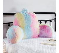 Hobed Life Coussin dossier en fausse fourrure pour enfants et adolescentes, coussin de lecture avec accoudoirs, coussin de soutien du dos moelleux pour s'asseoir dans le lit et le canapé, coussin de