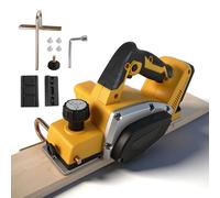 Hobel manuel sans fil pour batteries DEWALT 18 V 20 V, hobel électrique sans balais à 15 000 tr/min avec une largeur de coupe de 82 mm, profondeur réglable de 0 à 2 mm et verrouillage de sécurité pour