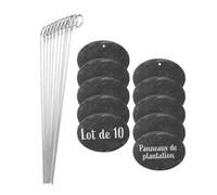 Hoberg Set de plaques de plantation ardoise ovale 20 pcs.