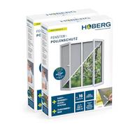 Hoberg Protection Anti-Pollen pour fenêtres avec Fixation magnétique innovante | Jusqu'à 150 x 130 cm découpable Individuellement, Pas de perçage ni de vissage | Fixation avec 16 aimants [2 Pièces]
