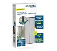 HOBERG Rideau anti-insectes & anti-pollen | Moustiquaire de porte avec bandes magnétiques XXL | Pour porte de balcon | Moustiquaire anti-pollen - idéale aussi comme rideau anti-mouches | 90 x 210 cm