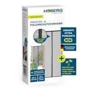 HOBERG Rideau anti-insectes & anti-pollen | Moustiquaire de porte avec bandes magnétiques XXL | Pour porte de balcon | Moustiquaire anti-pollen - idéale aussi comme rideau anti-mouches | 100 x 210 cm