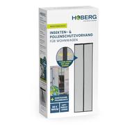 HOBERG Rideau anti-insectes & anti-pollen pour caravanes | Moustiquaire de porte avec bandes magnétiques XXL | Pour camping-cars | Moustiquaire anti-pollen 60 x 180 cm, fermeture automatique