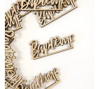 HOBI Tendances Fêtes - 10 CONFETTIS Bois BAPTÈME 4X1.7X0.3CM Nature