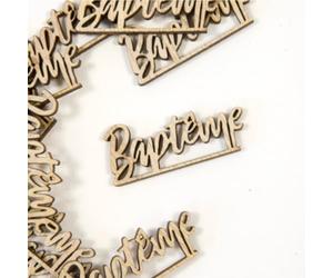 HOBI Tendances Fêtes - 10 CONFETTIS Bois BAPTÈME 4X1.7X0.3CM Nature
