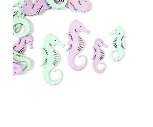 HOBI Tendances Fêtes - 12 CONFETTIS Bois Hippocampe 3X6.5CM