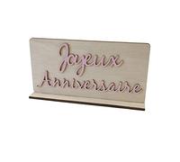 HOBI Tendances Fêtes - Centre DE Table Anniversaire Bois 20X10.5CM Rose