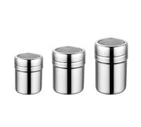 Hobngmuc Set De 3 Saupoudreurs INOX - pour Farine, Sucre, Sel & Cacao - Tamis Fin pour Pâtisserie Et Épices (3 Tailles)