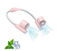 Hobngmuc Ventilateur De Cou - 2400 mAh À Porter 3 Vitesses Rotation à 90° - Ventilateur De Poche Silencieux - Pour Temps Chaud, Voyage, Maison, Bureau, École, Trajets, Sports Et