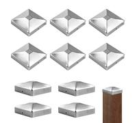 hocadon Chapeau Poteau 9x9, Capuchons pour Poteaux de Clôture, 10 Pièces | Chapeaux poteau en Métal, Forme de Pyramide, Vis Incluses