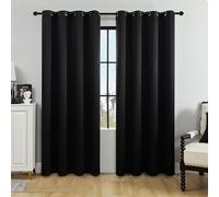 HOCEDO Rideau Thermique 50 x 90 cm 90% Blocage Lumineux, Défense de L’Intimité, Réduction Acoustique Rideau Occultant Thermique pour La Chambre à Coucher et Le Salon, Noir