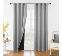 HOCEDO Rideau Thermique 90 x 60 cm 90% Blocage Lumineux, Défense de L’Intimité, Réduction Acoustique Rideau Occultant Thermique pour La Chambre à Coucher et Le Salon, Gris