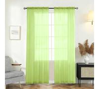 HOCEDO Voile de Fenêtre 50 x 95 cm Très Décoratif 2 Pièces Rideaux Voilage pour Le Bureau et Le Balcon, Vert