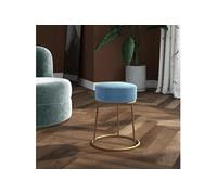 Hocker rond fluweel lichtblauw340261
