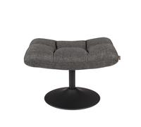 HOCKER - Tabouret repose pieds tissu gris foncé Gris
