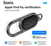Tracker Bluetooth AirTag Compatible Apple Find My avec Fixation Mousqueton Hoko Noir
