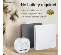 Hococa aucune batterie requise interrupteur de télécommande sans fil Rf433mhz panneau étanche auto-alimenté AC 110 v-250 v interrupteur d'éclairage white 1gang 1v1