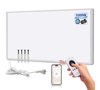 Hocosyme Radiateur Electrique Infrarouge 1000W Wi-Fi avec Télécommande | Chauffage Infrarouge pour 10-25m² - jusqu'à 120°C en 1-3 min, Chauffage d'appoint avec contrôle intelligent Wi-Fi (Tuya)APP