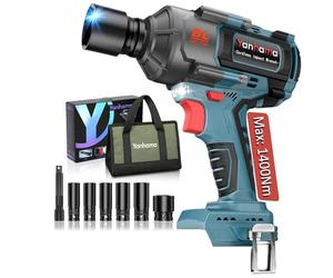 hocs Sans Fil 1400NM Compatible avec Makita 18V Batteries Boulonneuse a Choc 1/2" Moteur Sans Balais avec lumière LED pour Voitures et Machines Lourdes (Sans batterie)