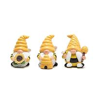 Hodao Lot de 3 décorations de Nains de Printemps en Forme d'abeille, décoration de la journée Mondiale des Abeilles, Cadeaux d'automne, Thanksgiving, Cadeaux d'anniversaire pour Maman, Grand-mère,