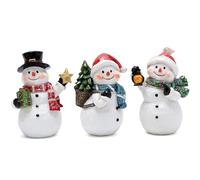 Hodao Lot de 3 décorations de Noël uniques fabriquées à la main avec un bonhomme de neige - Trois motifs de bonhomme de neige - Chaud et adorable - Illuminez votre décoration de Noël