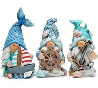 Hodao Lot de 3 Nains de Plage Faits à la Main - Décoration suédoise - Elfe scandinave - Décoration d'intérieur (Océan1)