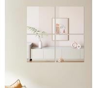 Hode Miroir Adhesif Mural, Miroir Autocollant Adhésif Muraux à Coller incassable Petit Acrylique plastique Carré enfant 30x30cm, Deco Porte Chambre Salle de Bain Salle de Sport Salon 8 Pièces