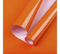 Hode Papier Adhesif pour Meuble Autocollant, Papier Peint Rouleau Film Revetement Vinyle Adhesif, Cuisine Plan de Travail Salle De Bain Murs Couleur Orange Paillettes Brillant 30cmx3m