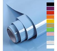 Hode Papier Adhesif pour Meuble Bleu Paillettes 40cmX3m Film Vinyle Pour les Meubles de Cuisine Murs Armoires Tables Decoratif Papier Peint Bleu Clair
