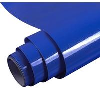 Hode Papier Adhesif pour Meuble Bleu Paillettes 40cmX3m Film Vinyle Pour les Meubles de Cuisine Murs Armoires Tables Decoratif Papier Peint Bleu foncé