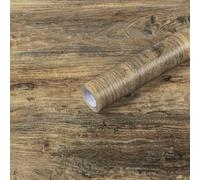 Hode Papier Adhesif pour Meuble Bois Marron 30×200cm, Rouleau Vinyle Adhesif Meuble Effet Bois, Impermeable Film Autocollant pour Armoires Comptoirs, Papier Peint Autocollant Décoratif