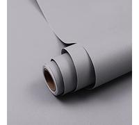 Hode Papier Adhesif pour Meuble Gris Clair Mat 60X600cm, Film Autocollant Meuble Décoratif, Papier Peint Adhesif Mural, Rouleau Vinyle Autocollant Impermeable pour Cuisine Tables Armoires