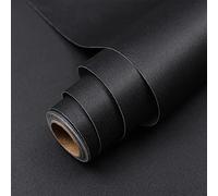 Hode Papier Adhesif pour Meuble Noir Mat 60X600cm, Film Autocollant Meuble Décoratif, Papier Peint Adhesif Mural, Rouleau Vinyle Autocollant Impermeable pour Cuisine Tables Armoires