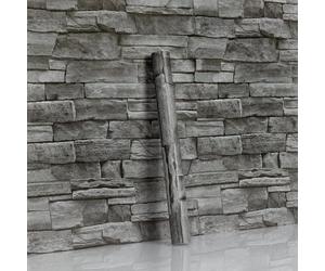 Hode Papier Peint Adhesif Effet Brique Gris Foncé 44X1000cm, Pierre Feuilles Autocollant Amovible Décoratif, PVC Vinyle Film Imperméable pour Mur de Salon Cuisine Chambre Meubles