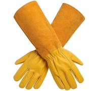 HODUP Gants de Rose en Cuir Résistant aux Épines - Gants de Jardin Longs pour Homme et Femme - Gants en Cuir de Vachette Respirants avec Protection des Avant-Bras pour le Jardin et les Tâches