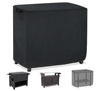 Hoedia Housse de table d'extérieur pour table de préparation Keter Unity XL, armoire de rangement portable, îlot de cuisine, noir 132 cm