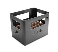 höfats - Beer Box Brasero Noir - Caisse à Boissons, Barbecue, Panier à feu, Grill et Tabouret - pour Jardin et terrasse - Acier Corten - Aspect Rouille