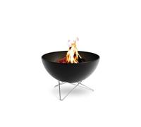 höfats - Bowl 57 Bol de feu avec Base étoilée en Acier Inoxydable - Combustion à Faible fumée - Foyer utilisable avec plancha et Grille - Panier de feu basculant, Acier émaillé, Noir, Ø 57 cm