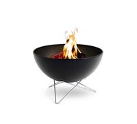höfats - Bowl 70 Bol de feu avec Base étoilée en Acier Inoxydable - Combustion à Faible fumée - Foyer utilisable avec plancha et Grille - Panier de feu basculant, Acier émaillé, Noir, Ø 70 cm