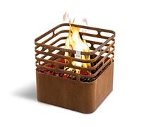 höfats - CUBE brasero - comme foyer, gril, tabouret et table - pour jardin et terrasse - Acier Corten