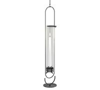 höfats - Oval Candle 55 Noir - Bougeoir à Poser ou à Suspendre - Chandelier en INOX et Verre - photophore pour Bougies jusqu'à 25 cm - Nettoyage Facile - Hauteur 55 cm