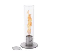 höfats Tischfeuer SPIN 120 gris acier inoxydable/verre Ø 23/12 cm Photophore Torche de jardin