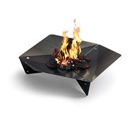 höfats - Triple 90 Brasero - Cheminée et Gril Design - pour terrasse et Jardin - Acier Corten Aspect Rouille