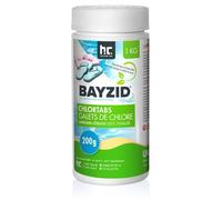 Galets de chlore lent Bayzid® 200g - Boîte de 1 KG pour Piscine